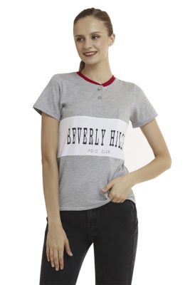 Beverly Hills Polo Club Tee Shirt Ladies / Tee Shirt Wanita - Canaya - Grey [LTTHSC905A]