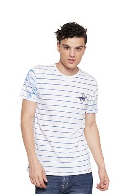 Beverly Hills Polo Club Tee Men S/S Stripe TShirt Pria - White [MTTFSC902W]